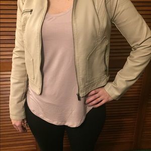 Tan pleather motorcycle jacket size medium